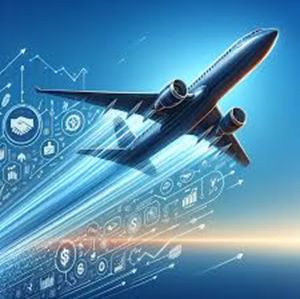 Aircraft climbing with growth graphics